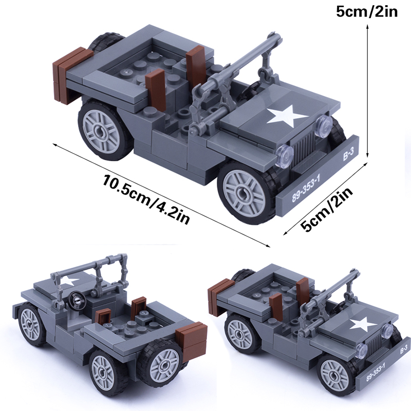 Kids Toys Jeep - MOC WW2 العسكرية الولايات المتحدة أرقام