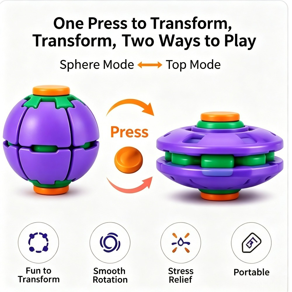 كرة سبينر قابلة للتحول بالضغط  - مراجعة Kids' Toy وسعره
