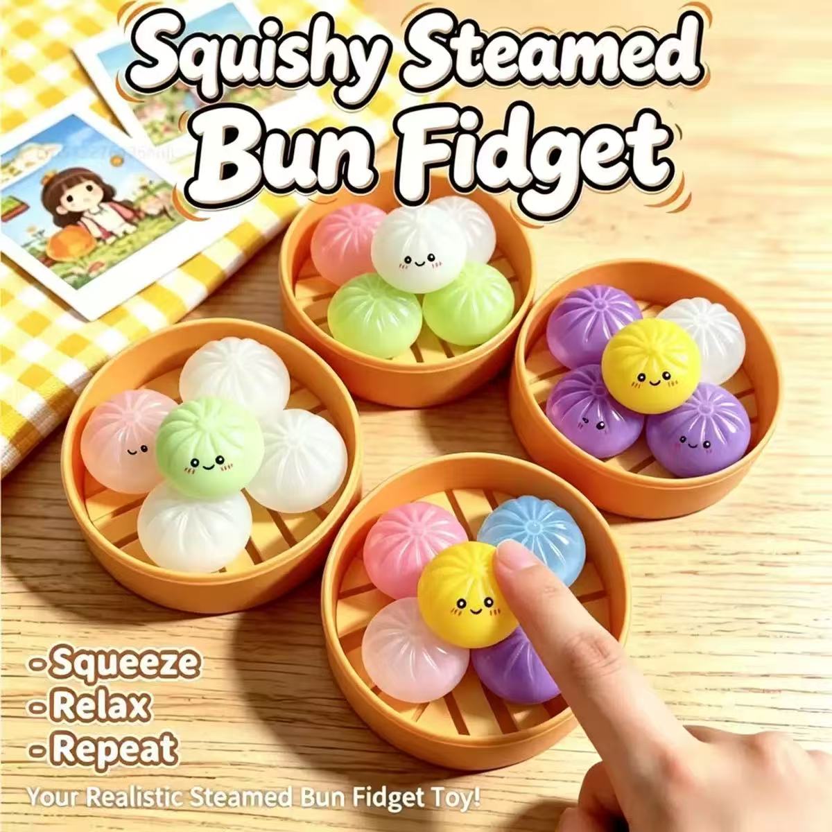 مجموعة من 5 قطع ألعاب ضغط على  - مراجعة Kids Toys Dumplings وسعره