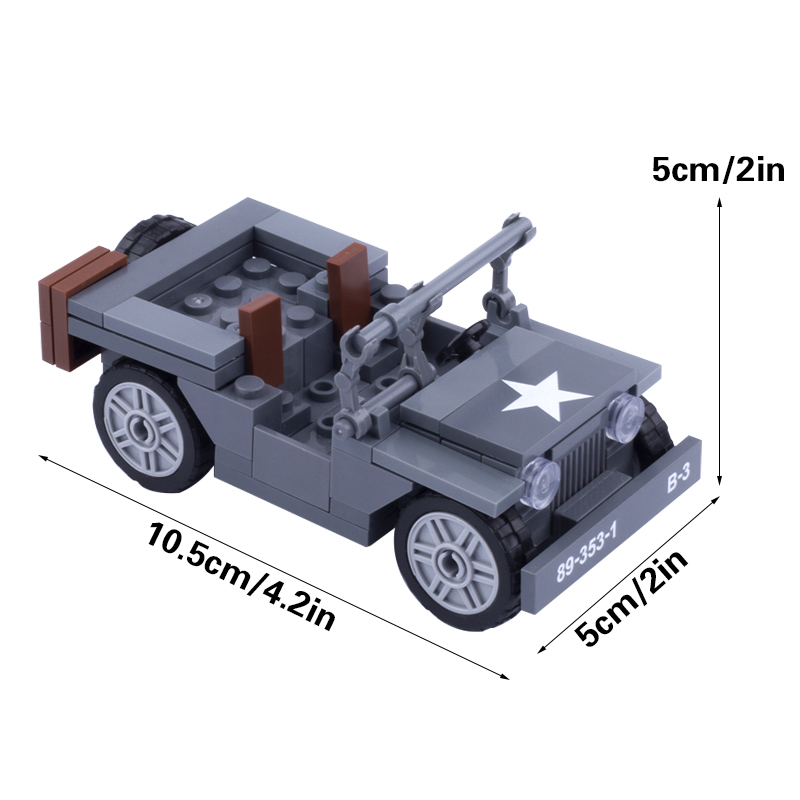 MOC WW2 العسكرية الولايات المت - مراجعة Kids Toys Jeep وسعره