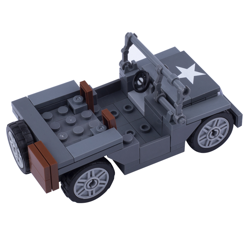 MOC WW2 العسكرية الولايات المت - مراجعة Kids Toys Jeep وسعره